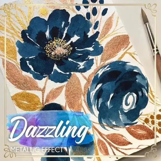 Malovaná metalická sada akvarelů (12 barev) - Obrázek 2