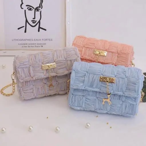 DIY sada květinové šifonové stuhy kabelky